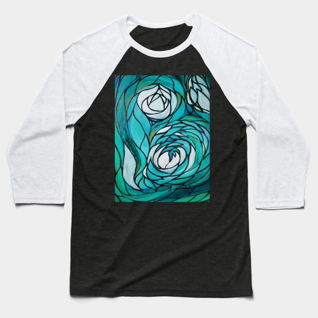 Abstract flowers Baseball T-Shirt by Skywrex